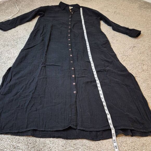 Natural Life Maxi Shirt Dress Women’s S Black Button Up - Picture 6 of 8